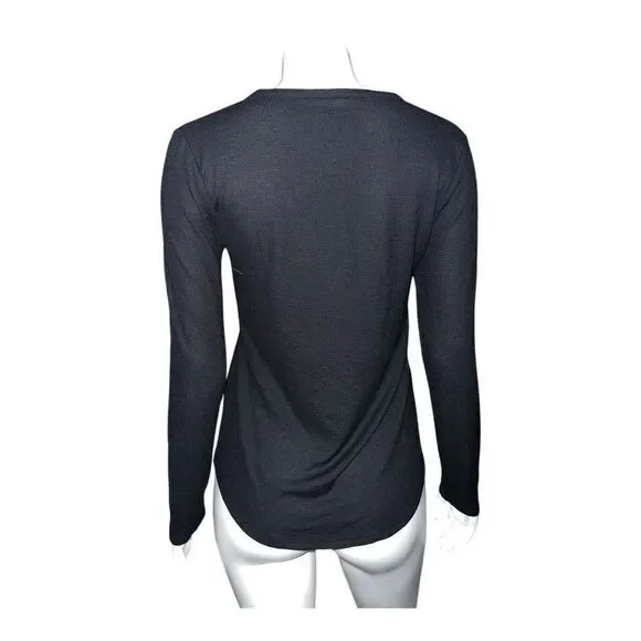 Athleta Women's Wind Down Sleep Top Henley Black Medium NWOT - Picture 5 of 10